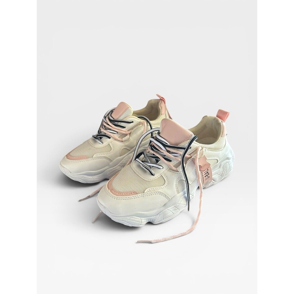 Fashion Sport U-Bali Women’s Chunky Dad Sneakers 40/9 White Pink Lace Up Shoes